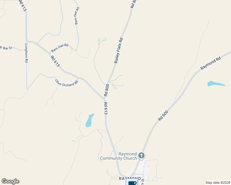 map of restaurants, bars, coffee shops, grocery stores, and more near 33019 Road 800 in Raymond