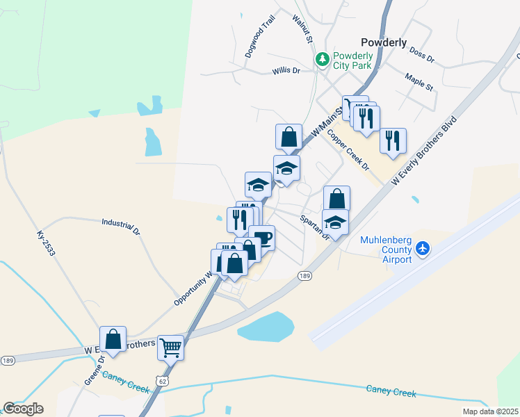 map of restaurants, bars, coffee shops, grocery stores, and more near 1020 Main Street in Greenville