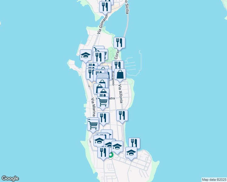 map of restaurants, bars, coffee shops, grocery stores, and more near 161 Via Epicarmo in Augusta
