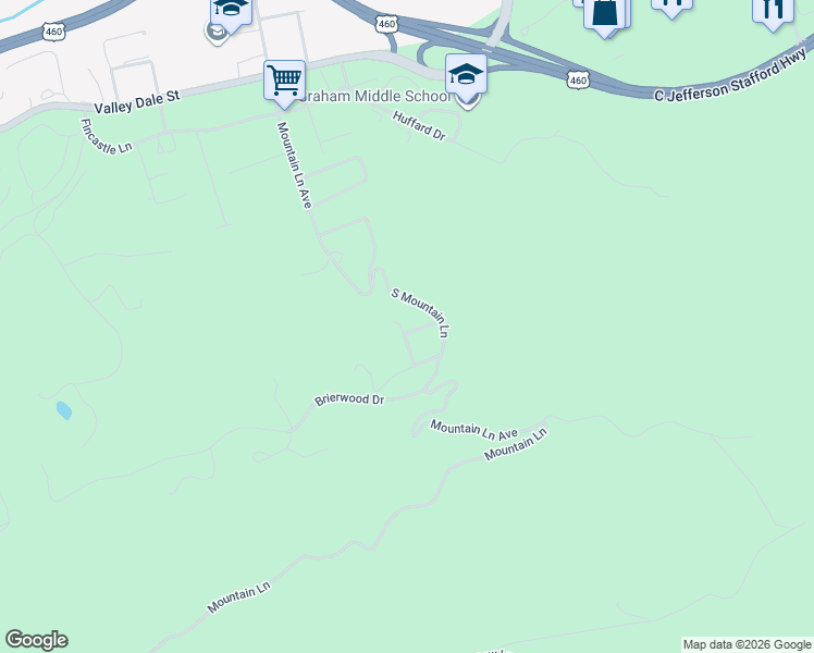map of restaurants, bars, coffee shops, grocery stores, and more near 300-412 East View Street in Bluefield