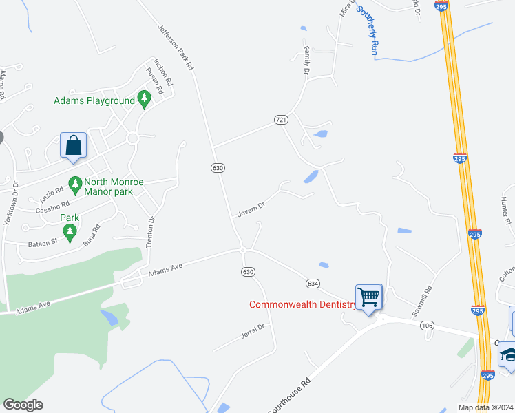 map of restaurants, bars, coffee shops, grocery stores, and more near 5344 Jovern Drive in Prince George