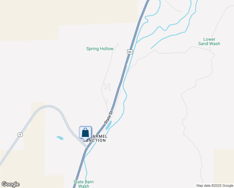 map of restaurants, bars, coffee shops, grocery stores, and more near Highway 89 in Orderville