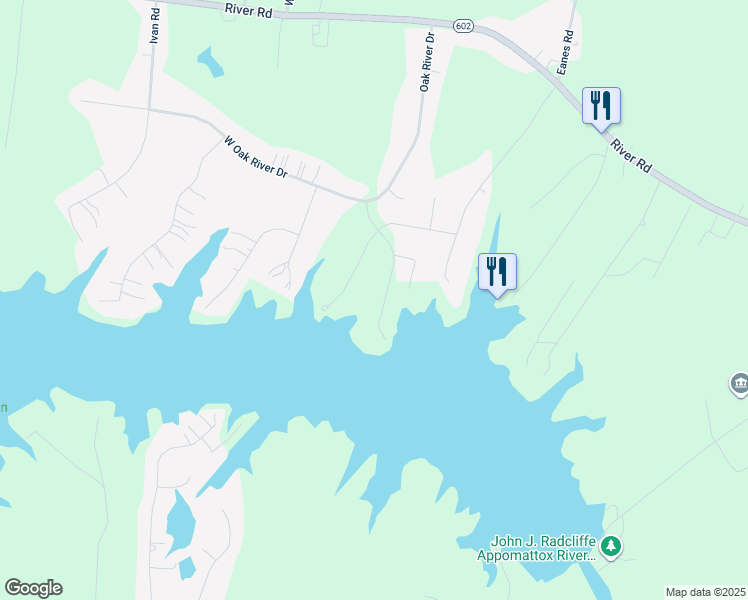 map of restaurants, bars, coffee shops, grocery stores, and more near 20250 Talon Point Court in Petersburg