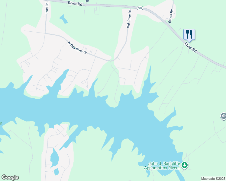 map of restaurants, bars, coffee shops, grocery stores, and more near 20250 Talon Point Court in Petersburg