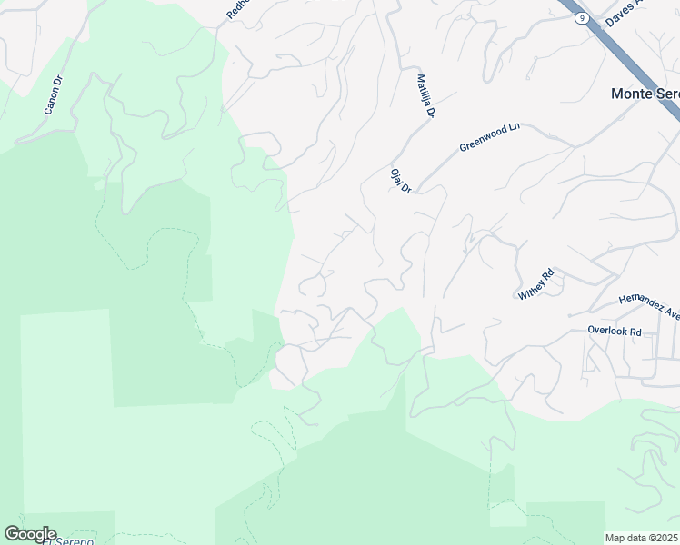 map of restaurants, bars, coffee shops, grocery stores, and more near 16370 Matilija Drive in Los Gatos