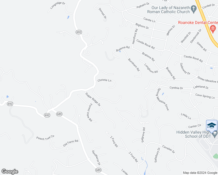 map of restaurants, bars, coffee shops, grocery stores, and more near 6398 Christie Lane in Cave Spring