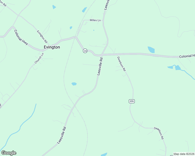 map of restaurants, bars, coffee shops, grocery stores, and more near 11134 Leesville Road in Evington