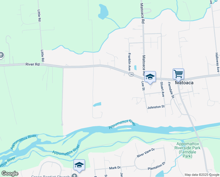 map of restaurants, bars, coffee shops, grocery stores, and more near 21505 Porter Street in Petersburg