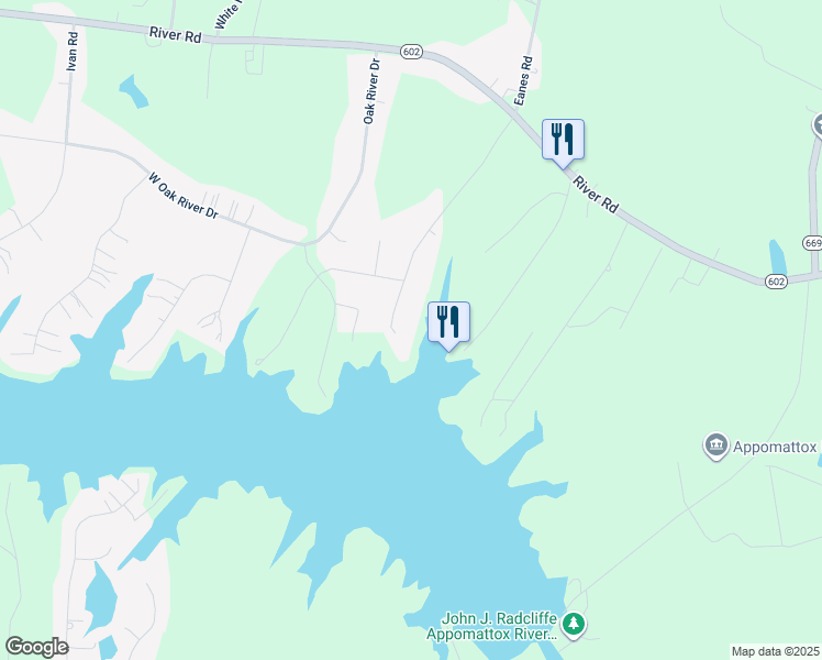 map of restaurants, bars, coffee shops, grocery stores, and more near 20019 Chesdin Harbor Drive in Petersburg