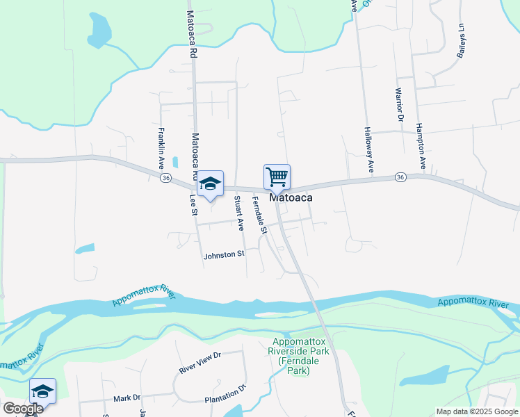 map of restaurants, bars, coffee shops, grocery stores, and more near 21511 Ferndale Street in Petersburg