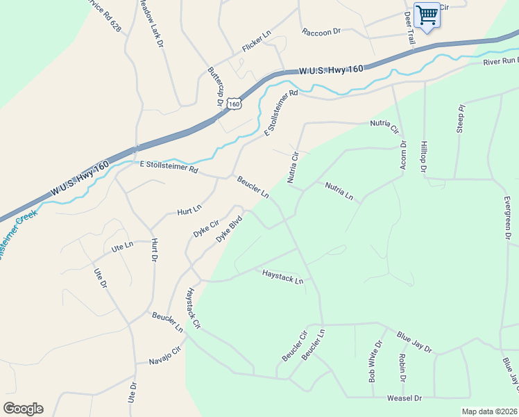map of restaurants, bars, coffee shops, grocery stores, and more near 522 Dyke Blvd in Pagosa Springs