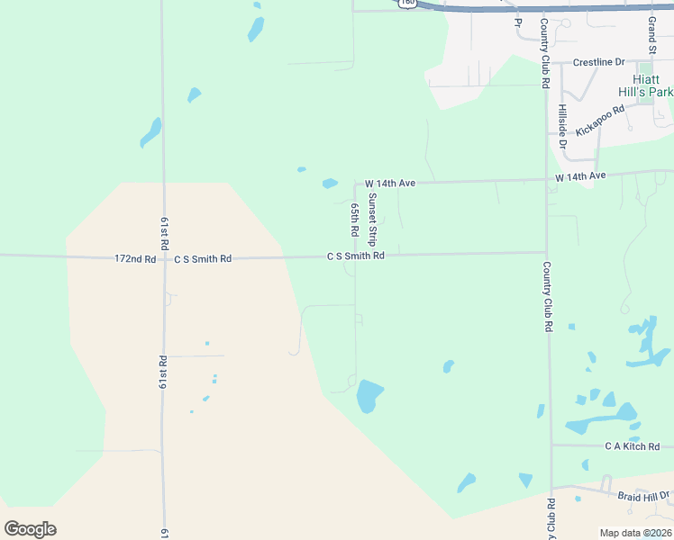 map of restaurants, bars, coffee shops, grocery stores, and more near 18071 65th Road in Winfield