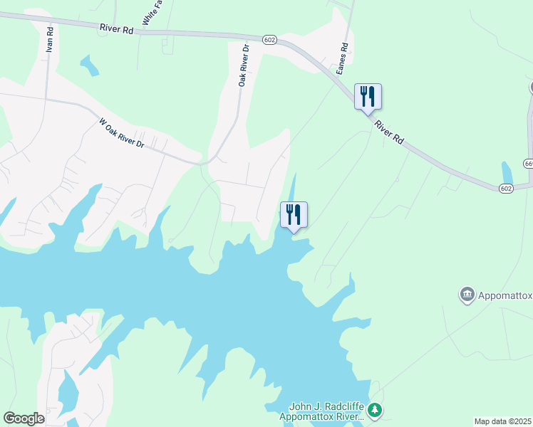 map of restaurants, bars, coffee shops, grocery stores, and more near 20013 Chesdin Harbor Drive in Petersburg