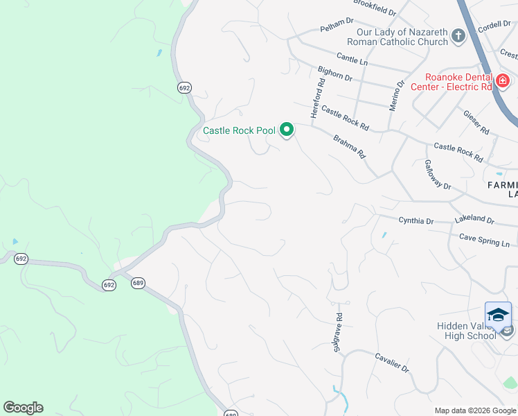 map of restaurants, bars, coffee shops, grocery stores, and more near 6300-6398 Christie Lane in Cave Spring
