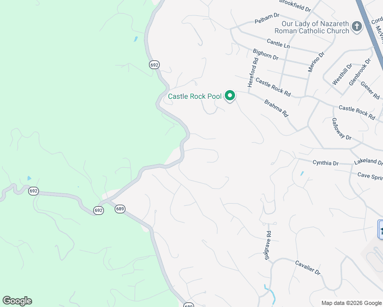 map of restaurants, bars, coffee shops, grocery stores, and more near 6398 Christie Lane in Cave Spring