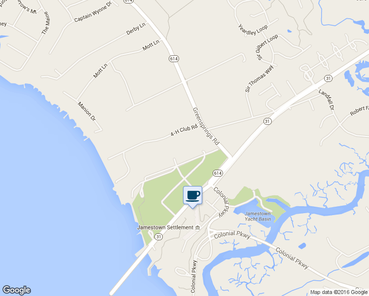 map of restaurants, bars, coffee shops, grocery stores, and more near 3813 4-H Club Road in Williamsburg