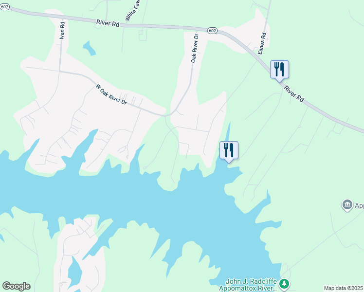 map of restaurants, bars, coffee shops, grocery stores, and more near 20231 Talon Point Court in Petersburg