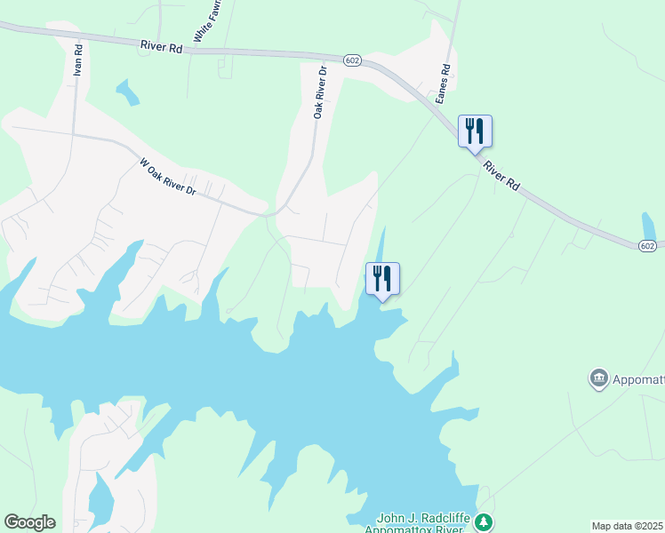 map of restaurants, bars, coffee shops, grocery stores, and more near 20012 Chesdin Harbor Drive in Petersburg