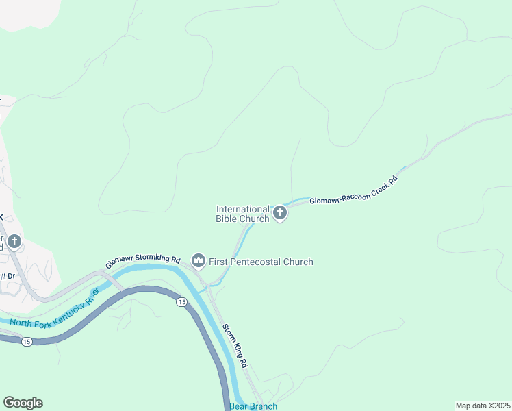 map of restaurants, bars, coffee shops, grocery stores, and more near Glomawr-Raccoon Creek Road in Hazard