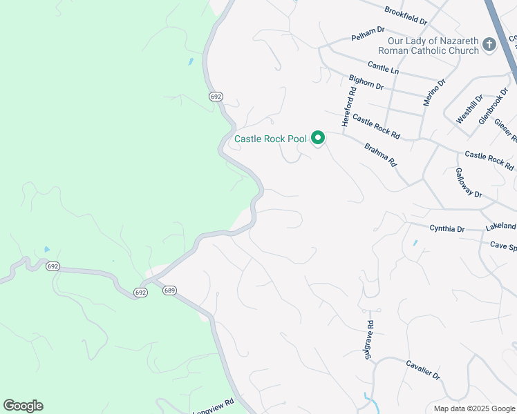 map of restaurants, bars, coffee shops, grocery stores, and more near 6306 Christie Lane in Cave Spring