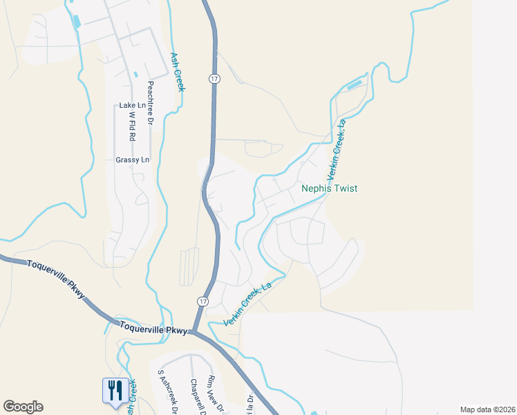 map of restaurants, bars, coffee shops, grocery stores, and more near 1248 Cholla in Toquerville