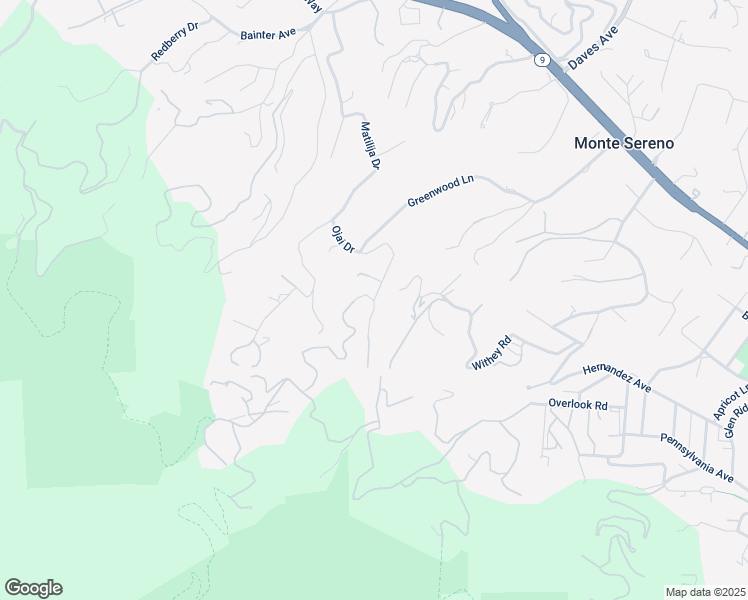 map of restaurants, bars, coffee shops, grocery stores, and more near Greenwood Ln & Lucky Rd in Monte Sereno