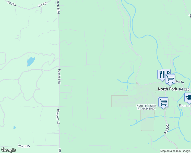 map of restaurants, bars, coffee shops, grocery stores, and more near 56374 Horn Road in North Fork