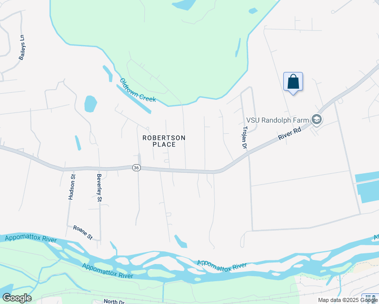 map of restaurants, bars, coffee shops, grocery stores, and more near 21505 Warren Avenue in Petersburg