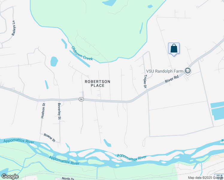 map of restaurants, bars, coffee shops, grocery stores, and more near 21505 Warren Avenue in Petersburg