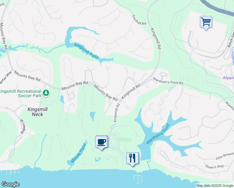 map of restaurants, bars, coffee shops, grocery stores, and more near 79 Winster Fax in Williamsburg