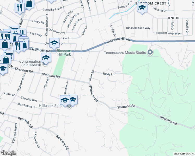 map of restaurants, bars, coffee shops, grocery stores, and more near 15961 Quail Hill Road in Los Gatos