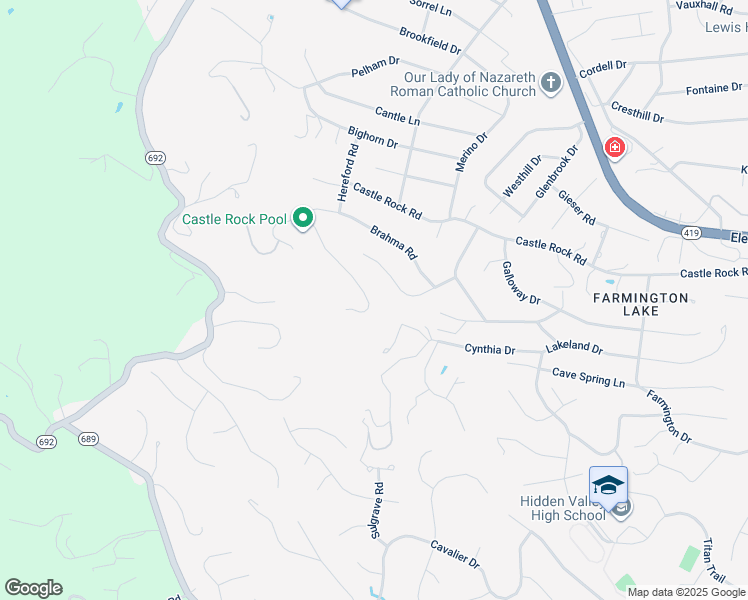 map of restaurants, bars, coffee shops, grocery stores, and more near 6144 Burnham Road in Cave Spring