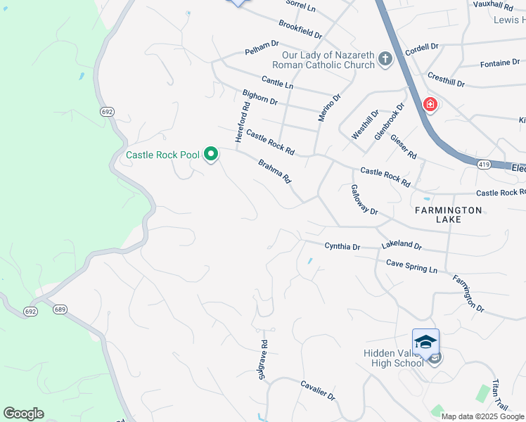 map of restaurants, bars, coffee shops, grocery stores, and more near 6144 Burnham Road in Cave Spring