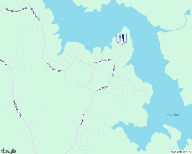 map of restaurants, bars, coffee shops, grocery stores, and more near 2923 Wilderness Drive in Sutherland