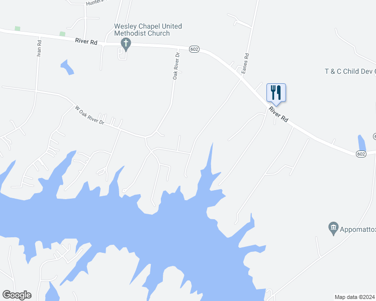 map of restaurants, bars, coffee shops, grocery stores, and more near 20000 Talon Point Drive in Petersburg