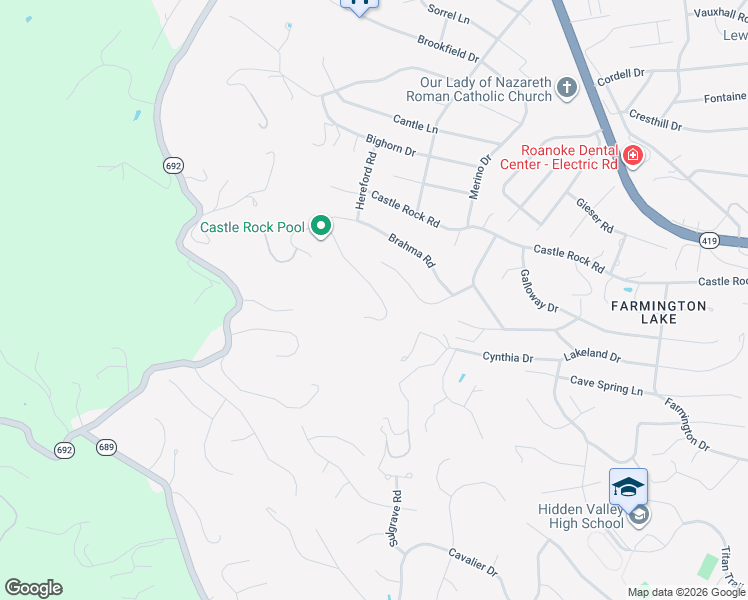 map of restaurants, bars, coffee shops, grocery stores, and more near 6129 Burnham Road in Cave Spring
