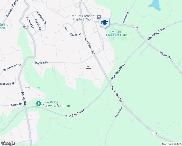 map of restaurants, bars, coffee shops, grocery stores, and more near 3407 Hemingway Road in Roanoke