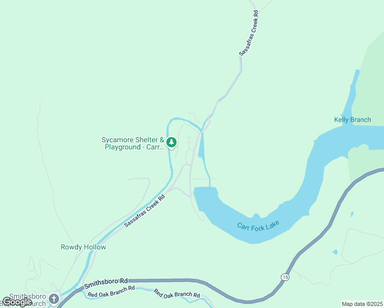 map of restaurants, bars, coffee shops, grocery stores, and more near Sassafras Creek Road in Sassafras