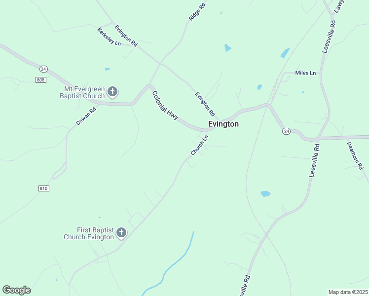 map of restaurants, bars, coffee shops, grocery stores, and more near 72 Otterwood Court in Evington