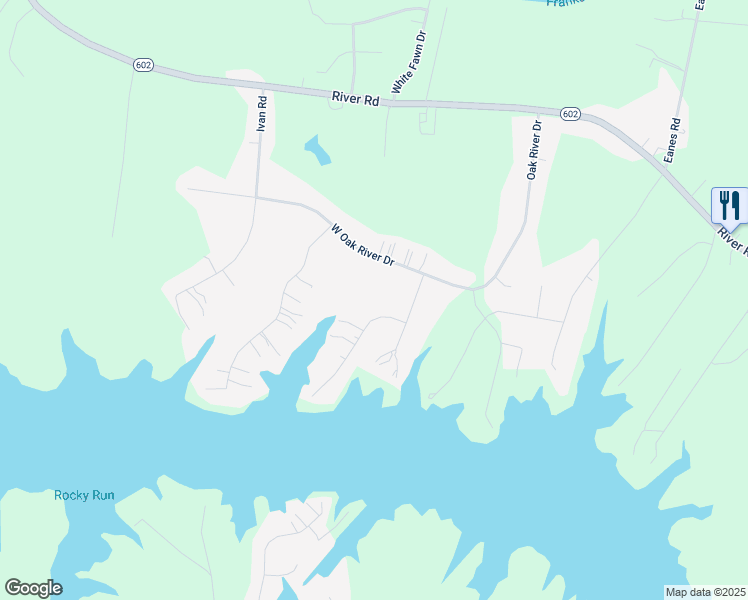 map of restaurants, bars, coffee shops, grocery stores, and more near 9217 Eagle Cove Circle in Petersburg