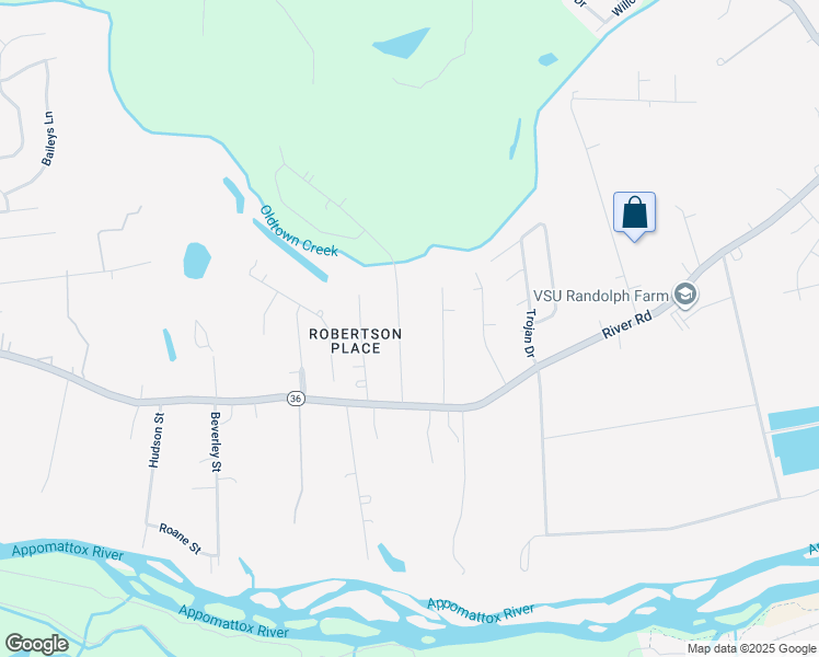 map of restaurants, bars, coffee shops, grocery stores, and more near 21409 Warren Avenue in Petersburg