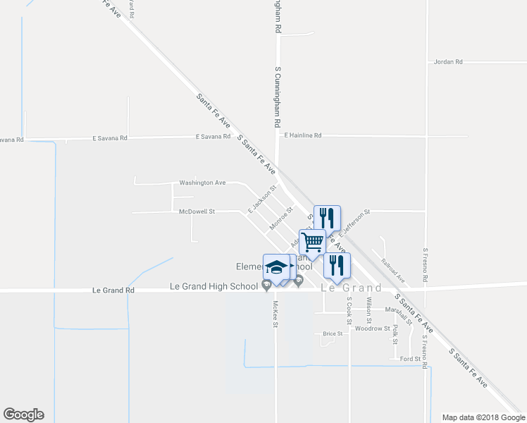 map of restaurants, bars, coffee shops, grocery stores, and more near in Le Grand