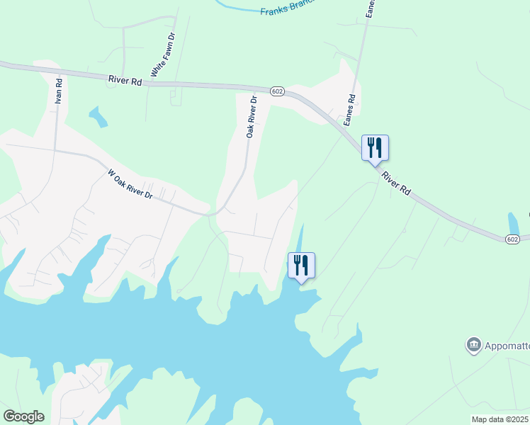 map of restaurants, bars, coffee shops, grocery stores, and more near 19907 Oyster Point Court in Petersburg