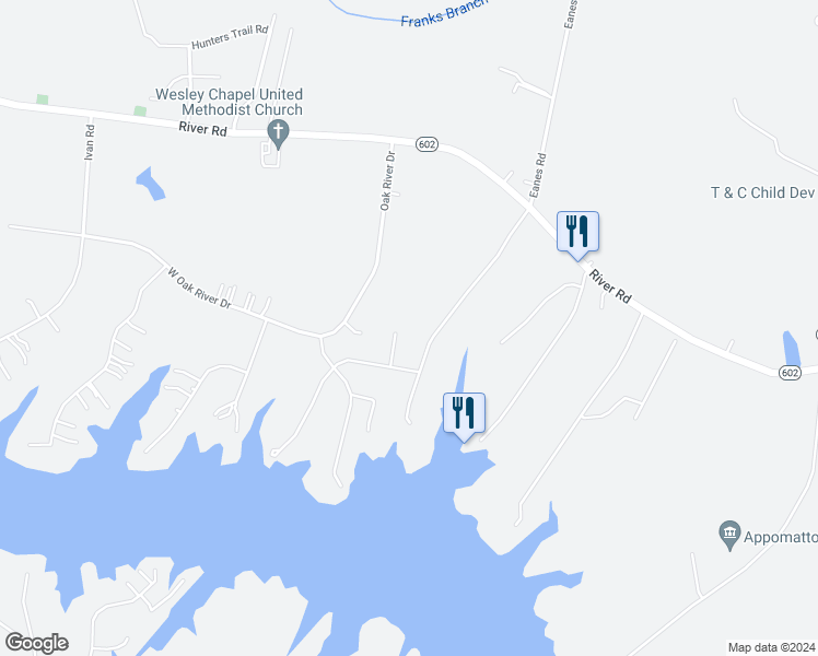 map of restaurants, bars, coffee shops, grocery stores, and more near 19907 Oyster Point Court in Petersburg