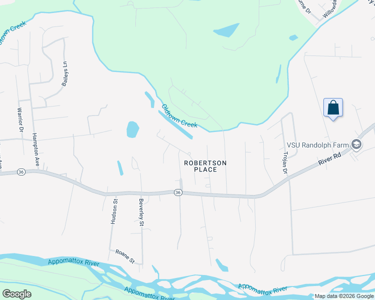 map of restaurants, bars, coffee shops, grocery stores, and more near 21303 Deodora Drive in Petersburg