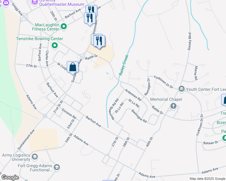 map of restaurants, bars, coffee shops, grocery stores, and more near 500 Lee Avenue in Fort Lee