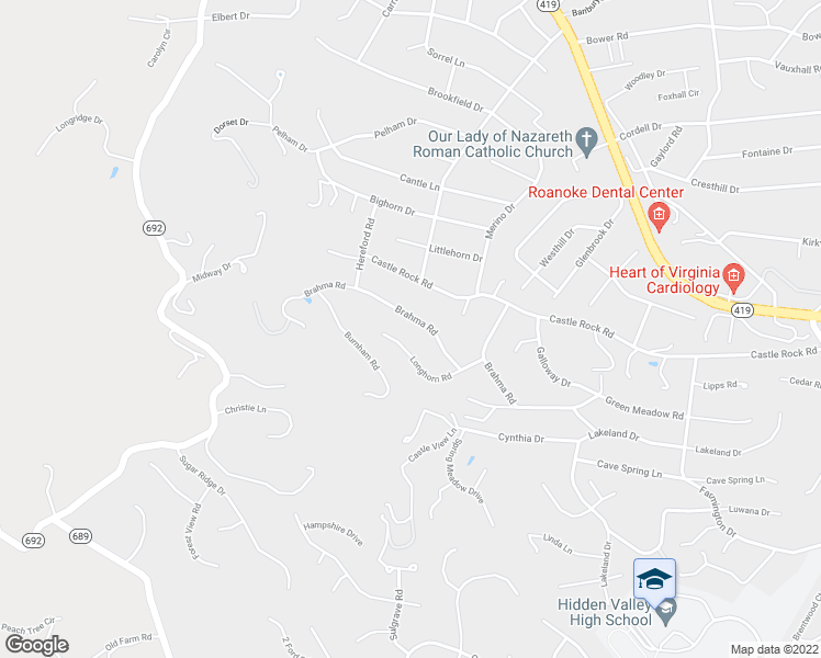 map of restaurants, bars, coffee shops, grocery stores, and more near 5752 Brahma Road in Cave Spring