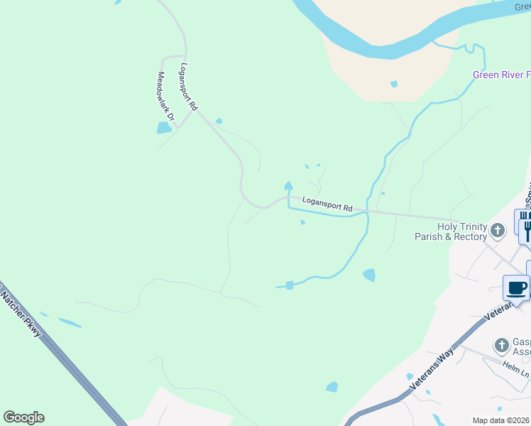 map of restaurants, bars, coffee shops, grocery stores, and more near 1293-1373 Logansport Road in Morgantown