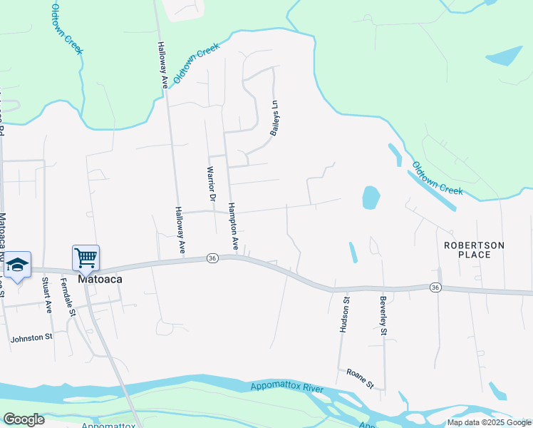 map of restaurants, bars, coffee shops, grocery stores, and more near 5713 Beechnut Avenue in Petersburg
