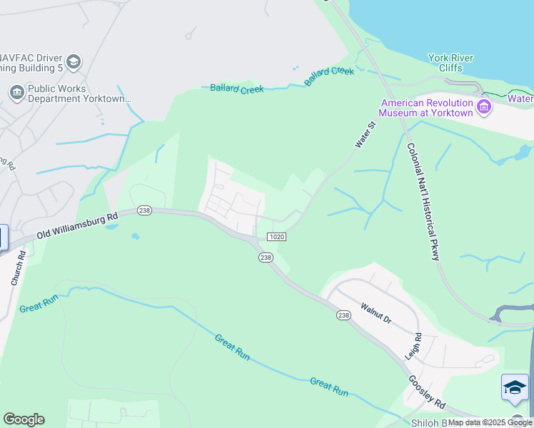 map of restaurants, bars, coffee shops, grocery stores, and more near 210 Daniels Drive in Yorktown